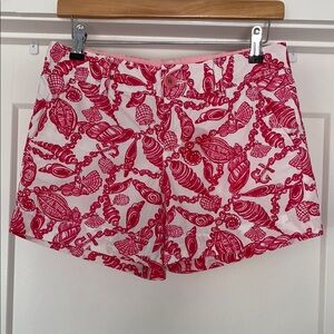 Lilly Pulitzer Pink and White Bermuda Shorts size 0 Callahange shorts